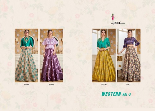 4 Mix Match Color Western Party Wear Dresses
