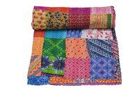 Classical Floral Patchwork Embroidery Work Kantha Quilt