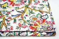 Flower leaf Printed Twin Size Kantha Quilt