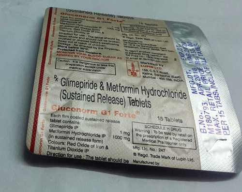 Glimepride Metformin Hydrocloride Sr Tablets General Medicines