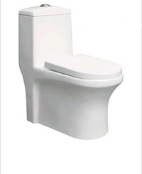 Gulf One Piece Toilet - Ceramic, Round Shape, Glossy White Finish | Floor Mount, P&s Trap With Box Packaging