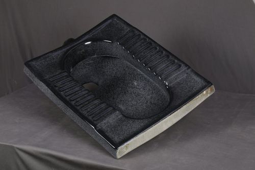 Rustic Squatting Black Pan Toilet