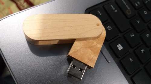 Promotional Wooden Pen Drive - USB External Data Storage | Compatible with Android, iPad, iPhone OS, Linux, Mac, Windows