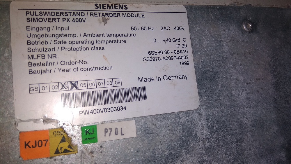 SIEMENS SIMOVERT MODULE