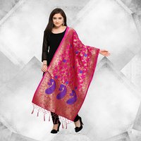 Black And Pink Wedding Dupatta