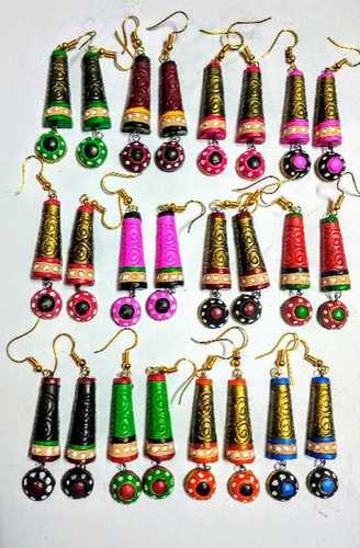 Stick button Terracotta Earring