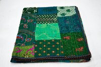 Embroidery Work Queen Size Kantha Quilt