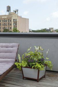 Set of 3 Large Round Hammered Metal Planters