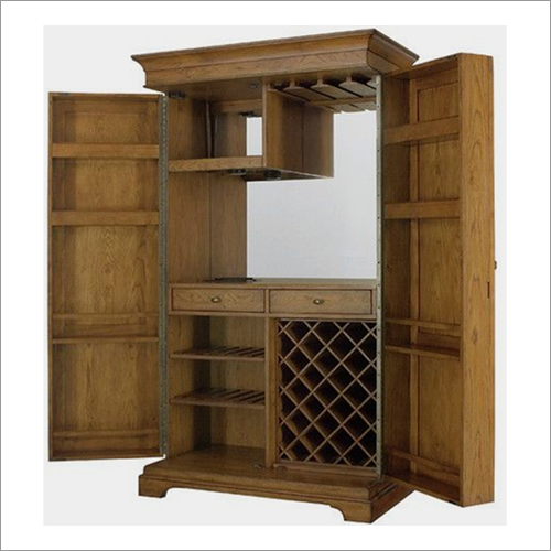 Brown Antique Wooden Bar Cabinet