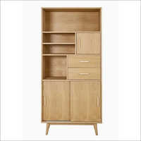 Wooden Sliding Door Bookshelf - High-grade Wooden, Multi-functional Design , Elegant Brown Finish With Adjustable Shelves And Practical Sliding Doors