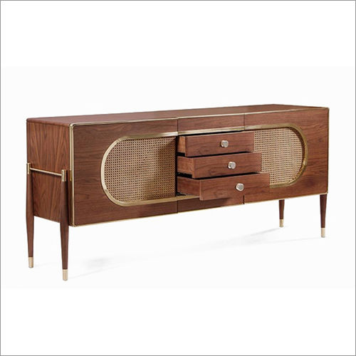 Brown Hardwood Sideboard Cabinet