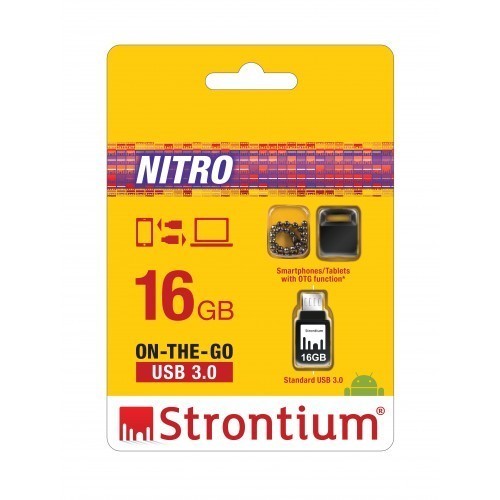 Strontium Nitro OTG 16GB Pen Drive - USB External HDD, 16GB Cache | 5-Year Warranty, Compatible with Windows & Android Platforms