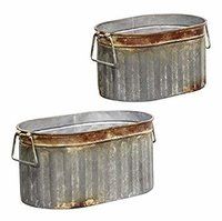 Set of 3 Planters With Wooden Handles