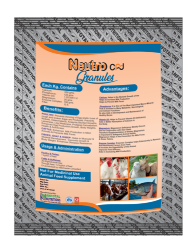 Neutro CPD Granules - Calcium and Magnesium Supplement for Poultry and Cattle, 50kg Minimum Order | Supports Growth, Enhances Disease Resistance, Prevents Rickets, Improves Body Weight