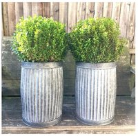 Gray Grey Zinc Galvanised Metal Garden Planter