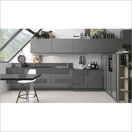 Geometric kitchen cabinets