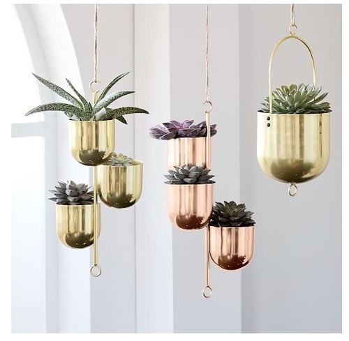 Brass & Copper Hanging Metal Planters