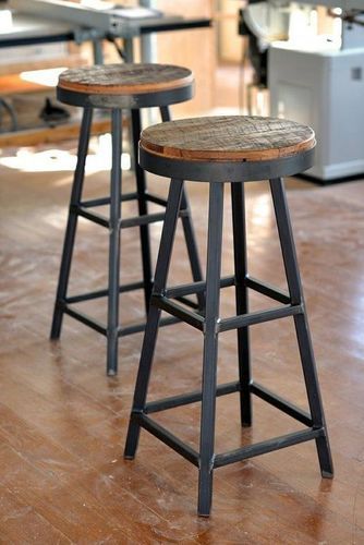 Industrial Round Bar Stool