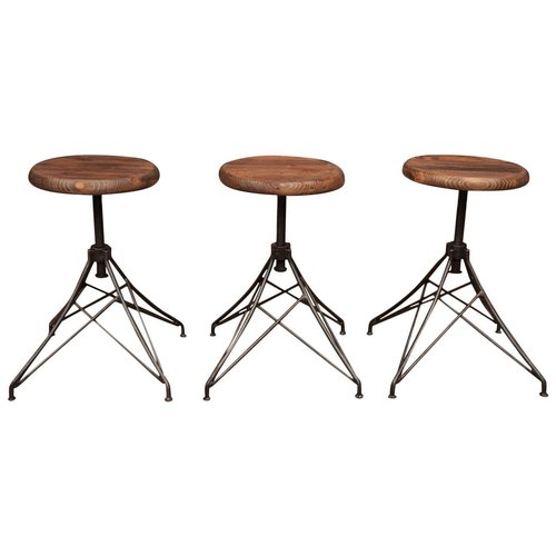 Wooden Top Round Bar Stools