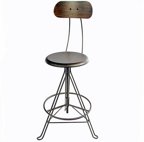 Industrial Bar Stool with Back