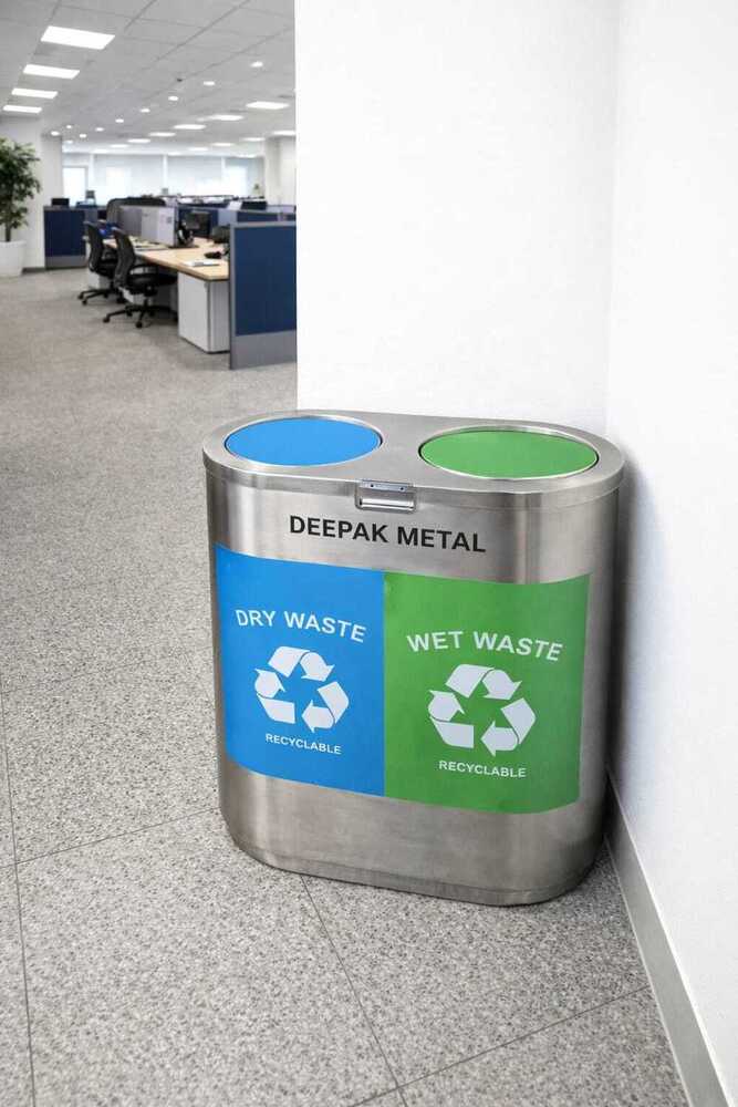 Stainless steel duo bins/ Stainless steel 2 in one dustbins/for bank/for university/for airport