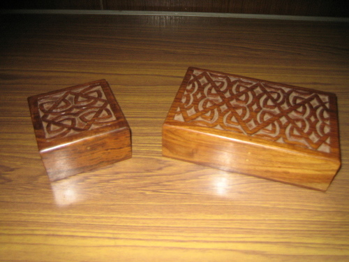 Carved wooden box