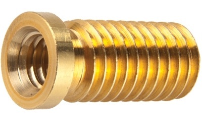 Brass Moderate Threaded Insert - 3x7 Inches, Gold Polished Finish, Welded Connection, Warranty Included