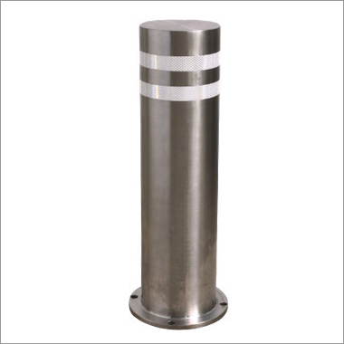 Rising Bollard - Mild Steel, Electro-Hydraulic Mechanism , Silver Finish with Indicator Lights for Enhanced Visibility