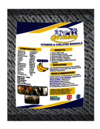 Vitagin - Liquid Vitamin And Chelated Mineral Supplement | 30gm/animal Dosage, Improves Milk Yield, Enhances Growth And Immunity, Supports Fertility And Strength In Cattle