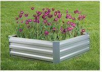 White Galvanized Steel Planter Box Medium
