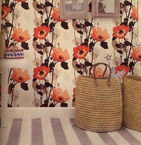 Non Woven Floral Wallpaper