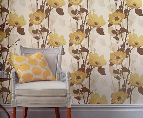 Floral Wallpaper - Non Woven 0.53x10 m | Elegant, Fireproof, Moisture-Proof, Waterproof