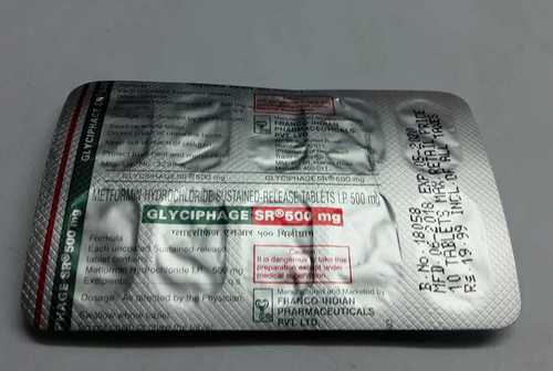 GLYCIPHAGE SR - 500 MG Tablets | Suitable for Adults, Women, and Aged Persons, Helps Manage Diabetes, Keep in Dry Place