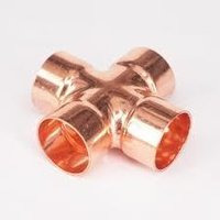 Copper Cross - Copper, 15mm-50mm Size, Reddish-brown Color, 1.0mm-3.0mm Wall Thickness | Four Connections For Plumbing And Hvac Systems