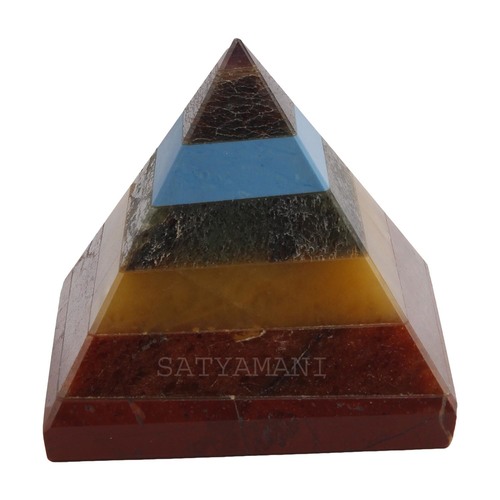 Natural Stone Seven Chakra Pyramid for vastu/Reiki & Meditation