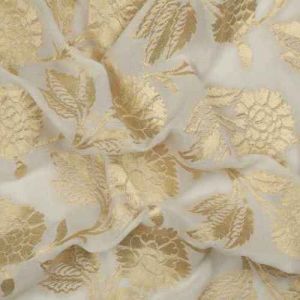 Bemberg Georgette Jacquard with Jari fabric