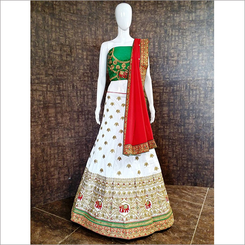 Ladies Designer Unstitched Ghagra Choli Material