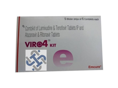 Viro 4 Kit Tenofovir disoproxil fumarate 300mg Lamivudine 300mg Atazanavir 300mg Ritonavir 100mg TABLET