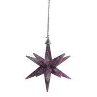 Natural Lepidolite Galaxy Merkaba Star with Healing & Home Protection