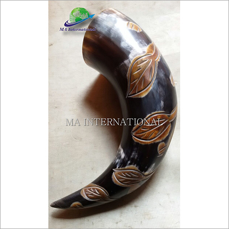 BUFFALO DRINKING HORN WITH DESIGN