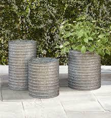 Galvanised Metal Planters Set of 5