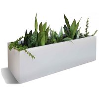 White Montserrat Rectangle Fiberglass Planter