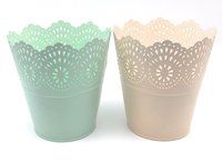 Metal Colorful Half Lace Bucket For Flower Pots