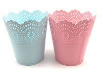 Metal Colorful Half Lace Bucket For Flower Pots