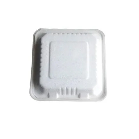 8 inches  SQUARE  BAGASSE CLAMSHELL