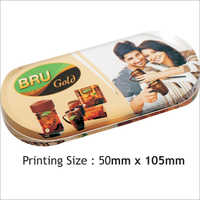 Promotional Paper Weight - Acrylic Material, Oval Shape, Brown And White Colors | Ideal For Office Use