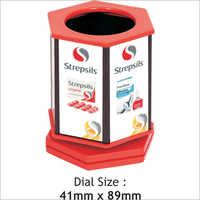 Advertising Pen Stand - Plastic, Round, Red And White | Ideal For Office Use, Stylish Design And Functional Storage For Writing Instruments