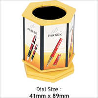 Table Top Pen Stand - Plastic, Round Shape, Yellow Color | Ideal For Office Use, Stylish And Functional Design