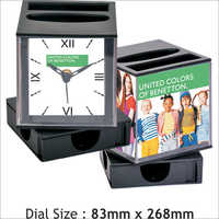 Promotional Table Clocks - Plastic, Square, Matte Black | Ideal For Office Use, Stylish Timekeeping Solution