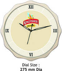 Logo Wall Clock - Cream Plastic, Round Polished Surface | Limited Edition Quartz Mechanism